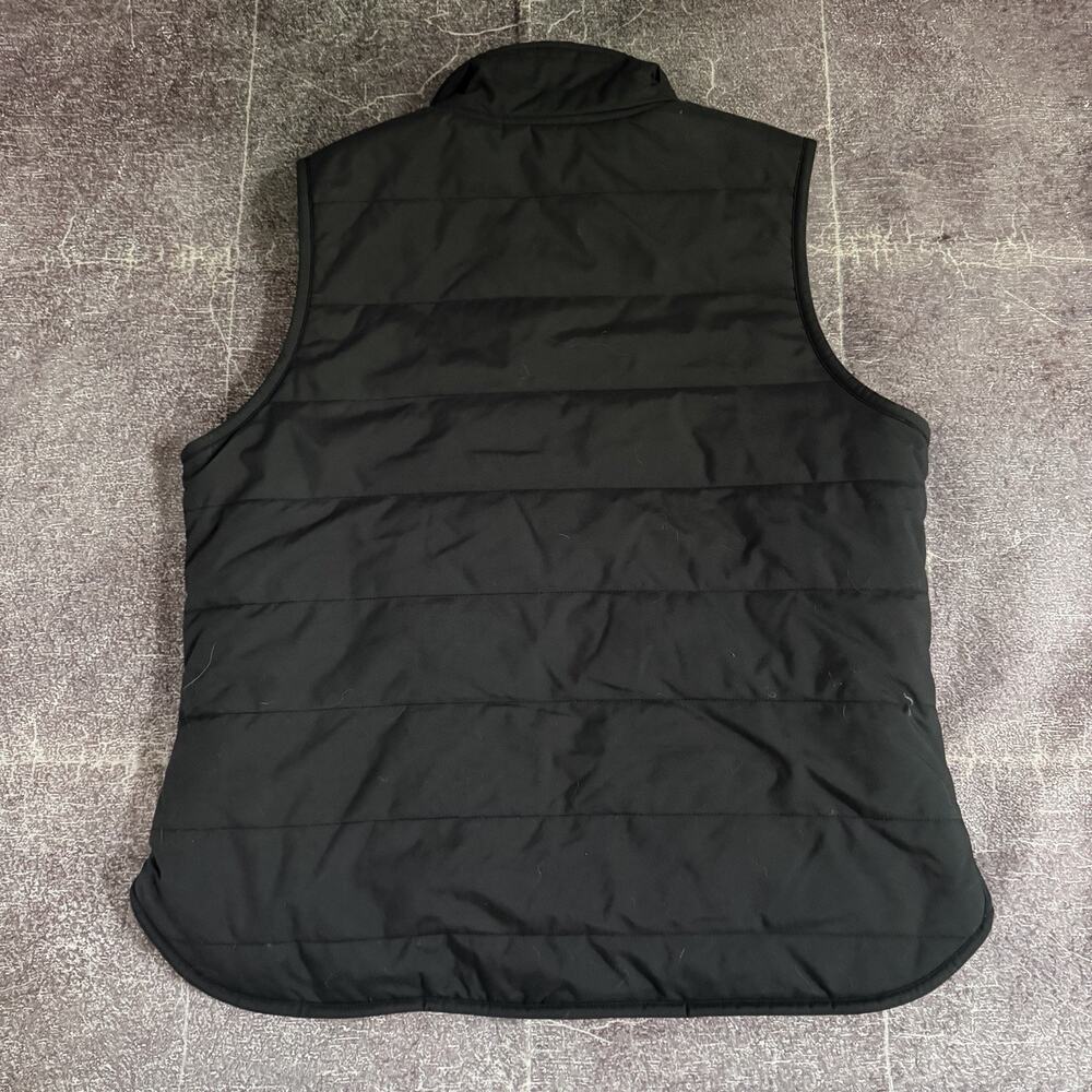 Womens Carhartt Black Gray Montana Sherpa Lined Reversible Work Puffer Vest Sz L - Picture 2 of 4